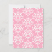 Roze Damask & Tulpen Vrijgezellenfeest Kaart (Achterkant)