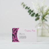 Roze Damask Visitekaartje (Staand voorkant)