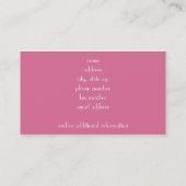 Roze Damask Visitekaartje (Achterkant)