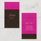 Roze Damask Visitekaartje Interior Design/spa (Voorkant / Achterkant)