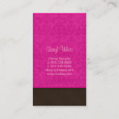 Roze Damask Visitekaartje Interior Design/spa (Achterkant)