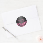 Roze Damask Vrijgezellenfeest Envelop Sticker/afdi Ronde Sticker (Envelop)