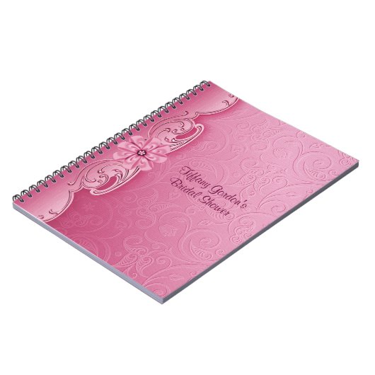 Roze Damask Vrijgezellenfeest notebook Notitieboek (Linkerzijde)