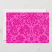 Roze Damask Wedding Invitations Kaart (Achterkant)