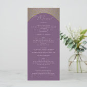 Roze  Damask Wedding Menu Kaart (Staand voorkant)