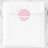 Roze Damask Wedding Sticker (Tas)
