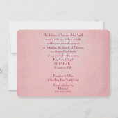 Roze Damask Wedding Vow Renewal Kaart (Achterkant)