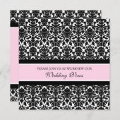 Roze Damask Wedding Vow Renewal Uitnodigingen (Voorkant / Achterkant)