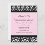 Roze Damask Wedding Vow Renewal Uitnodigingen (Achterkant)