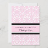 Roze Damask Wedding Vow Renewal Uitnodigingen (Voorkant)
