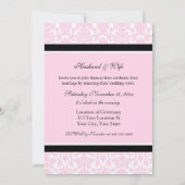 Roze Damask Wedding Vow Renewal Uitnodigingen (Achterkant)