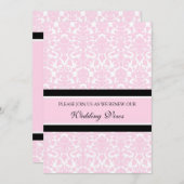 Roze Damask Wedding Vow Renewal Uitnodigingen (Voorkant / Achterkant)