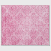 Roze Damask Wrapping Paper Roll Cadeaupapier (Vlak)