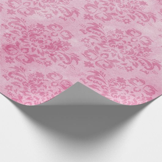 Roze Damask Wrapping Paper Roll Cadeaupapier (Hoek)