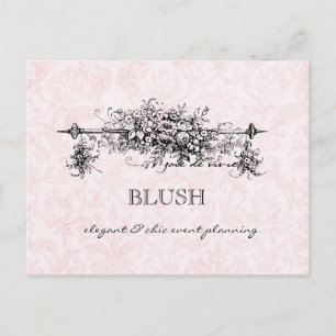 Roze Damask Zakelijke ansichtkaarten Briefkaart