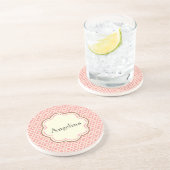 Roze Damask Zandsteen Onderzetter (Zijkant)