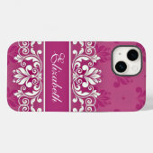 Roze damask zwemnaam Case-Mate iPhone case (Achterkant (horizontaal))