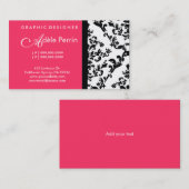 Roze DamaskBusiness-kaart Visitekaartje (Voorkant / Achterkant)