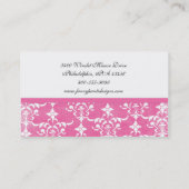 Roze Damasprofiel - Visitekaartje (Achterkant)