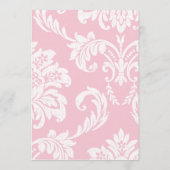 Roze Damast bruiloft Menu (Achterkant)