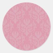 Roze Damast bruiloft Stickers (Voorkant)