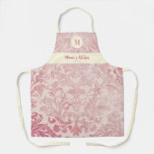 Roze Damast Elegant Custom Monogram Gift Schort (Voorkant)