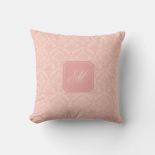 Roze Damast Elegante Bloemen Kussen