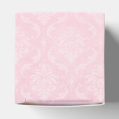 Roze Damast Grijs Monogram Favor Box Bedankdoosjes (Bovenkant)