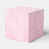 Roze Damast Grijs Monogram Favor Box Bedankdoosjes (Achterkant)