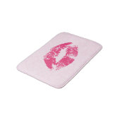 Roze Damast & Lippen Badmat (Gekanteld)