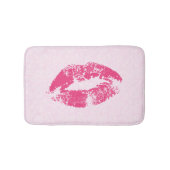 Roze Damast & Lippen Badmat (Voorkant)