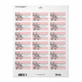 Roze Damast Musical Hummingbird Vogelkooi RSVP Etiket (Full Sheet)