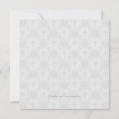 Roze Damast Roze en Witte doop Kaart (Achterkant)