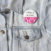 roze damast trouwknopen ronde button 5,7 cm (In situ)