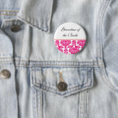 roze damast trouwknopen ronde button 5,7 cm (In situ)