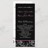 roze damast Trouwprogramma Programmakaart (Voorkant / Achterkant)