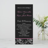 roze damast Trouwprogramma Programmakaart (Staand voorkant)