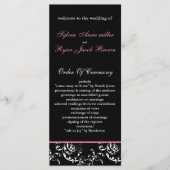 roze damast Trouwprogramma Programmakaart (Voorkant)