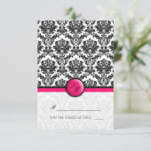 Roze Damast Vouwbare Tent Plaatskaart (Staand voorkant)