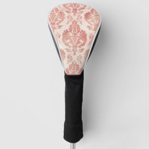 Roze Damast Waterverf Bloem Motief Vintage Patroon Golfheadcover