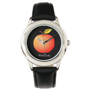 Roze Dame Appel Fruit Romantisch Meisje Eenvoudig  Horloge