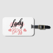 Roze dame baas formulering bagagelabel (Voorkant (horizontaal))