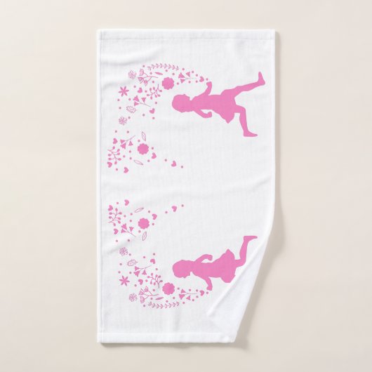 Roze dame. bad handdoek (Handdoek)