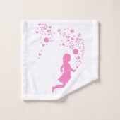Roze dame. bad handdoek (Wasdoekje)