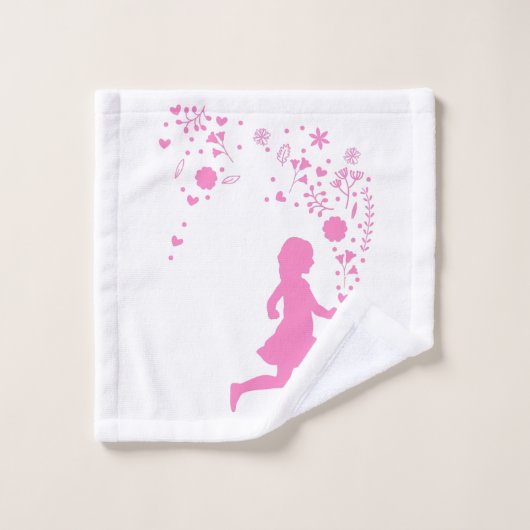 Roze dame. bad handdoek (Wasdoekje)