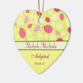 Roze Dame Bug Heart Shaped Adoption Aankondiging Keramisch Ornament (Links)