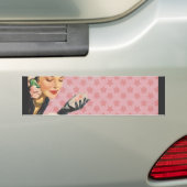Roze dame - Bumpersticker - jouw naam toevoegen (Op auto)