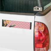 Roze dame - Bumpersticker - jouw naam toevoegen (Op Truck)