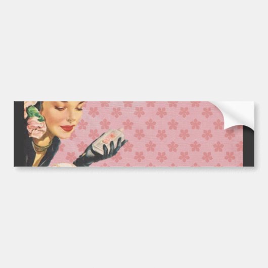 Roze dame - Bumpersticker - jouw naam toevoegen (Voorkant)