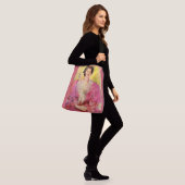 roze dame crossbody tas (Op model)